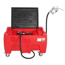 40 Gallon 3.7GPM Portable Gasoline Diesel Fuel Tank w/ Pump Manual Nozzle 12V