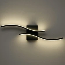 Modern Black Led Sconce Wall Lighting Indoor 24" Minimalist Industrial