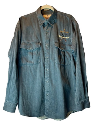 #ad #ad Vtg Browning Super Naturals Blue Snap Shirt Sz L Retro Hunting Shooting Work $20.00