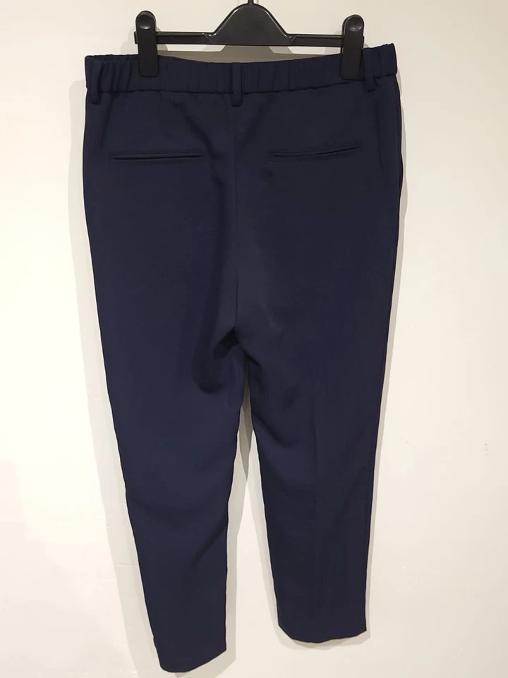 Comptoir des Cotonniers Straight leg trousers Navy Size 10 FR38 Elasticated Back - Изображение 3 из 4
