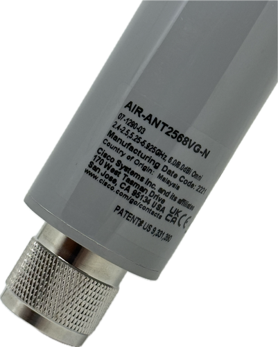 CISCO AIR-ANT2568VG-N DUAL-BAND OMNI DIRECTIONAL ANTENNA 2.4/5G 6DBI/8DBI N-TYPE - Picture 3 of 6