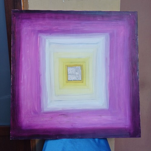 JOEL STEIN QUADRO PAINTING OLIO SU TELA  PITTURA EN PLEIN AIR OP ART AUTENTICO - Imagen 5 de 17