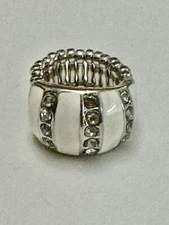 CHUNKY Cocktail RING ONE SIZE Stretch Silver Tone One Size
