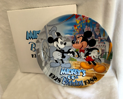 【激レア・ヴィンテージ】ミッキーマウス　60周年　1928年　プレート New Vintage Walt Disney 1928 - 1988 Mickey's 60th Birthday