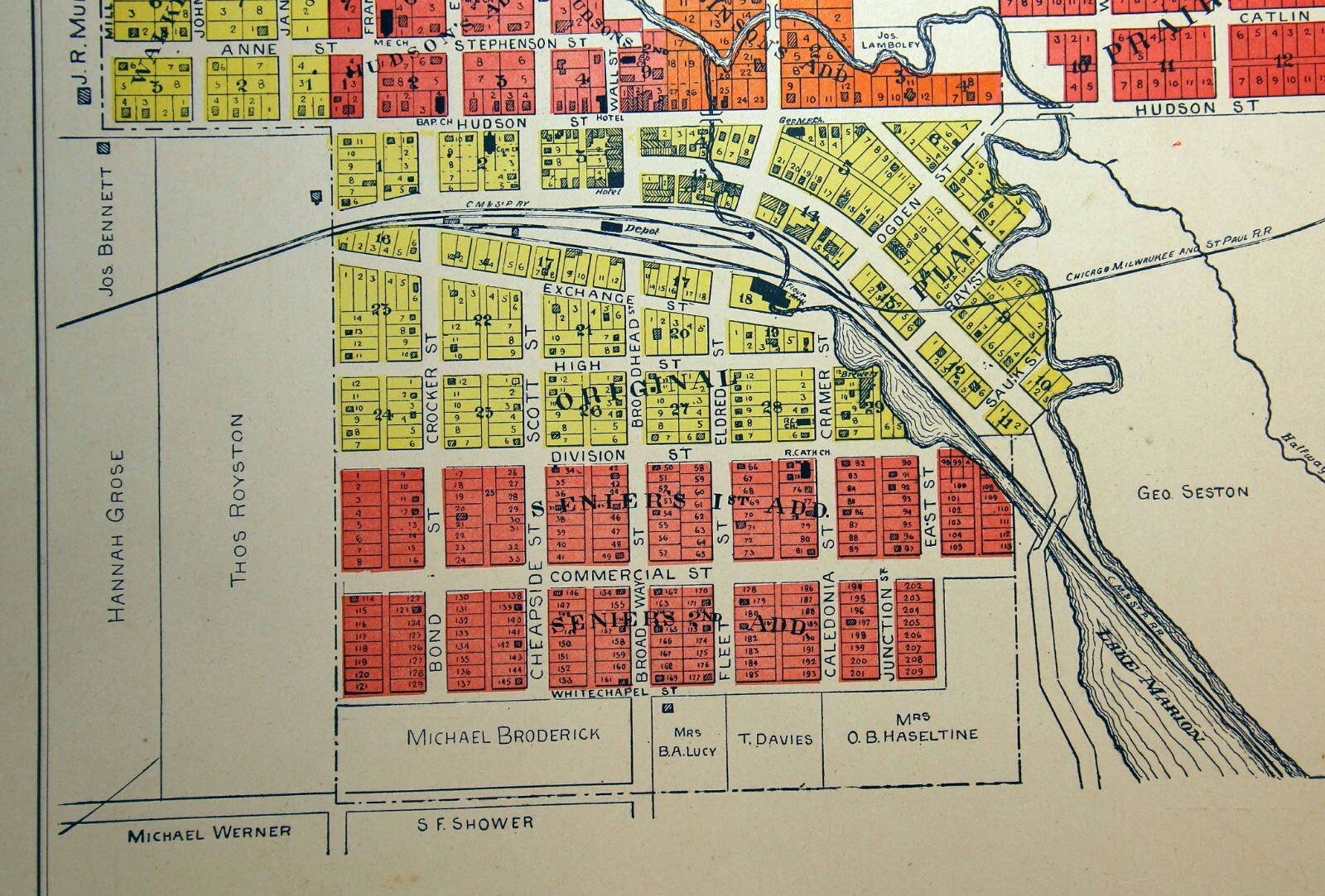 1899 Plat Map City of Mazomanie or Oregon Dane County Wisconsin eBay