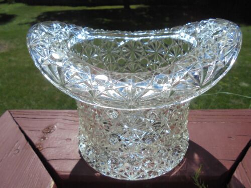 Antique EAPG Pattern Glass Daisy & Button Extra Lg Tophat Hat Wine Bottle Holder - Picture 1 of 9