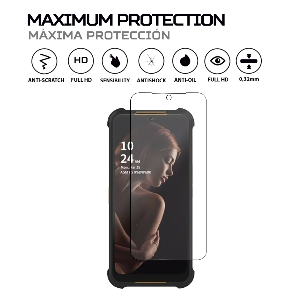 Proteggi Schermo ANTISHOCK A 5 Strati Per AGM H5 Pro – Trasparente, Anti-Scheggia