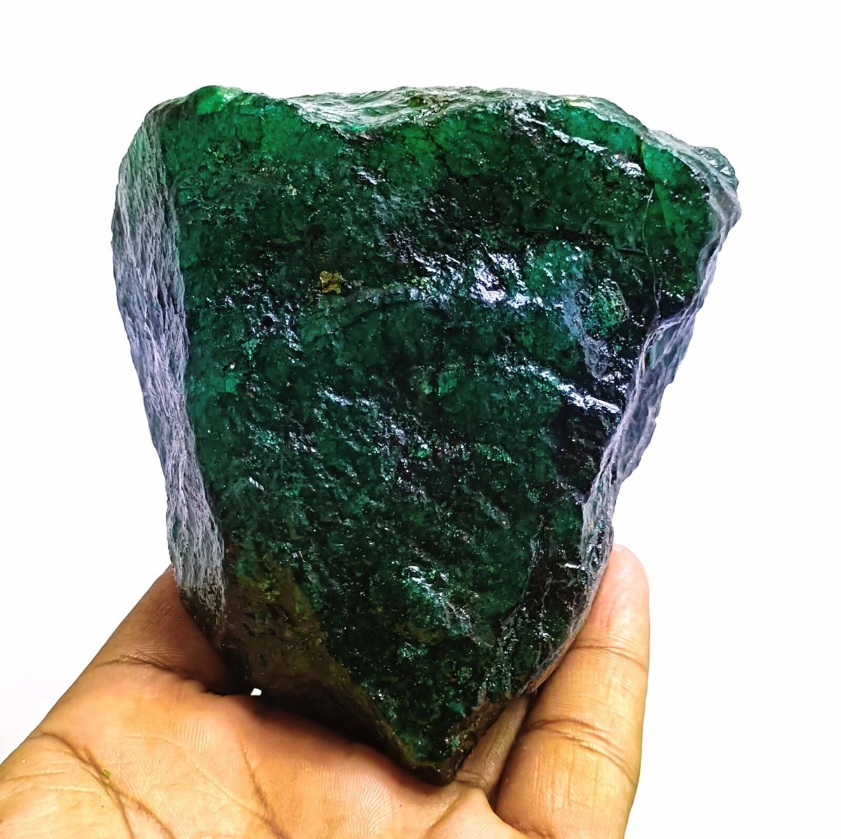 DYED NATURAL EGL CERTIFIED 4025 CT COLOMBIA GREEN EMERALD ROUGH