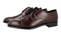 Prada Leder Derby Business Schuhe - Bordeaux Cordovan Braun - Neu - 11 45
