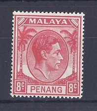 MALAYSIA, PENANG KGV1, 1949  ISSUE, 8c SG 9, MNH  SINGLE
