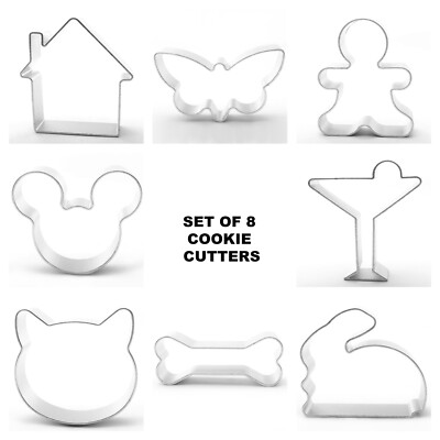 8 AUSSTECHFORMEN HAUS SCHMETTERLING MANN MAUS KATZE KNOCHEN HASE COCKTAIL KUCHEN