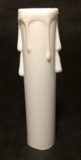 New 4" WHITE PLASTIC CANDELABRA SOCKET Chandelier CANDLE COVER WITH DRIPS #CC801