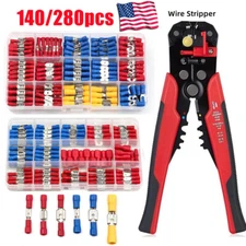 280/330x Assorted Crimp Spade Terminal Insulated Electrical Wire Connector Set