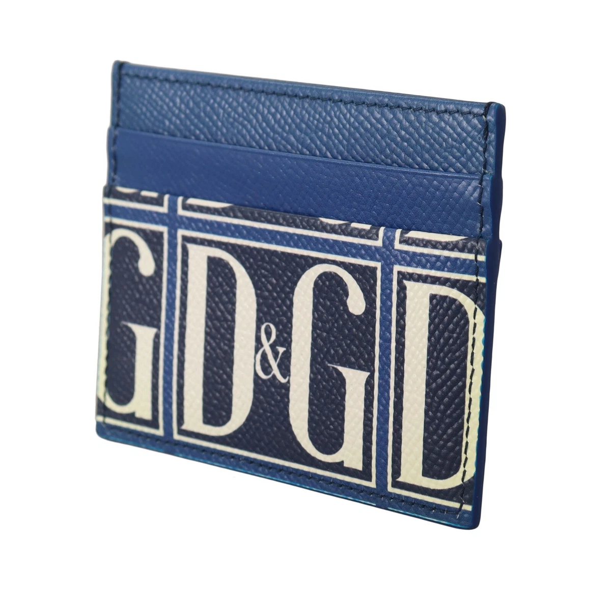 DOLCE u0026 GABBANA Wallet Blue Leather Du0026G Logo Print Men Cardholder Case RRP  $220 | eBay