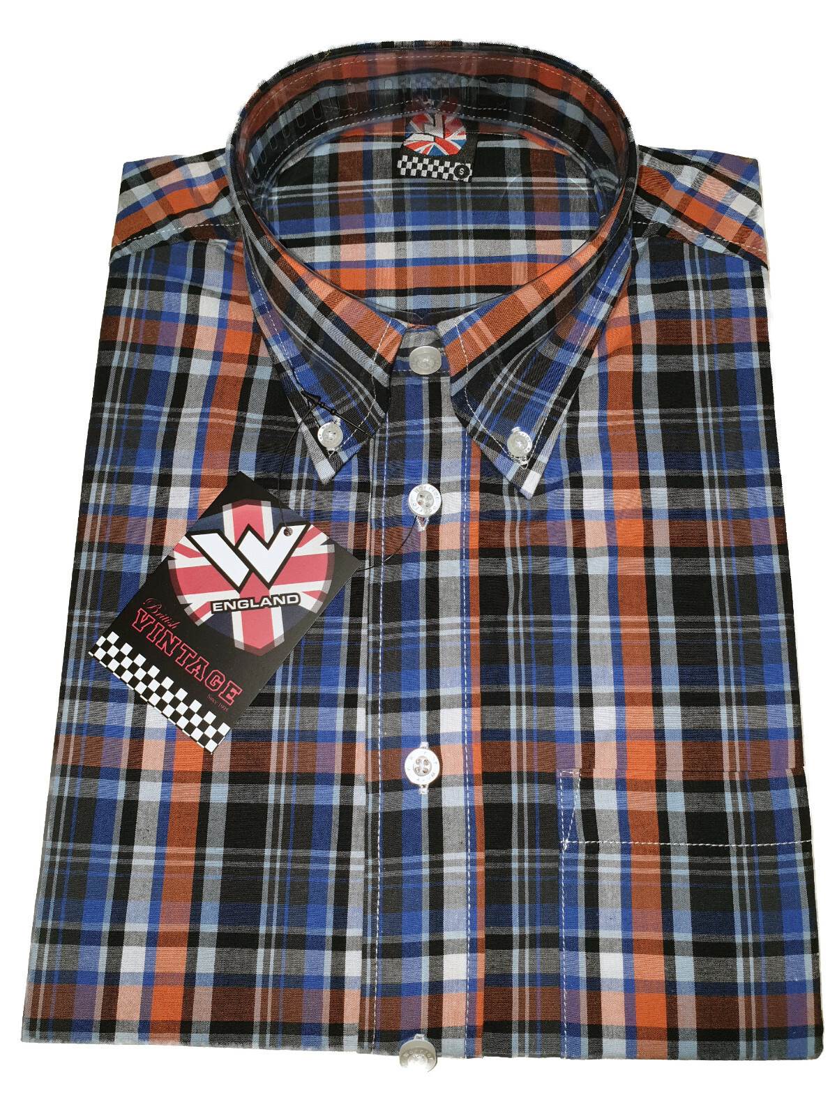 Warrior UK England Button Down Shirt DEKKER Slim-Fit Skinhead Mod Retro image 4