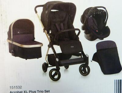 iCCO 151532 Acrobat XL Plus Trio Set Kinderwagen Kombikinderwagen faltbar MU5