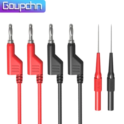 GOUPCHN 4PCS Stackable 4MM Banana Plug Test Leads with Multimeter Test Probes Needle