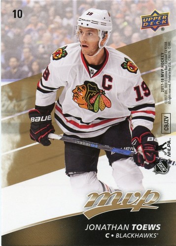 17/18 UPPER DECK MVP BRENT BURNS PUZZLE #10 JONATHAN TOEWS BLACKHAWKS *36922