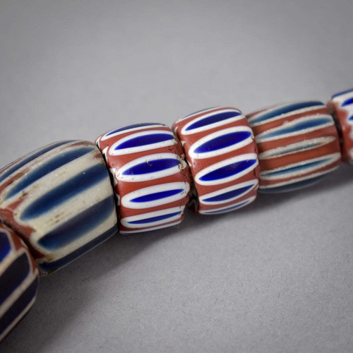 Six Layer Chevron Venetian Trade Beads 34 Inch - Picture 5 of 12