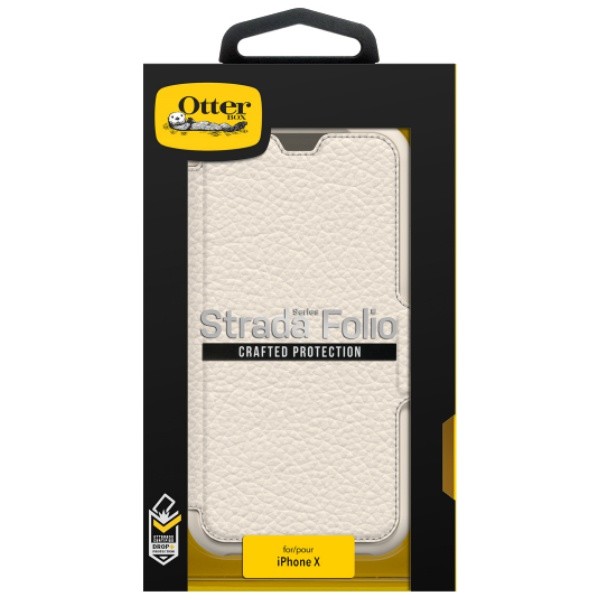 OtterBox Strada Leather Folio Wallet Case for iPhone X Soft Opal