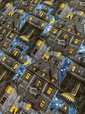 Hocus Pocus Haunted Houses Halloween - Northcott Cotton Fabric 25446-48