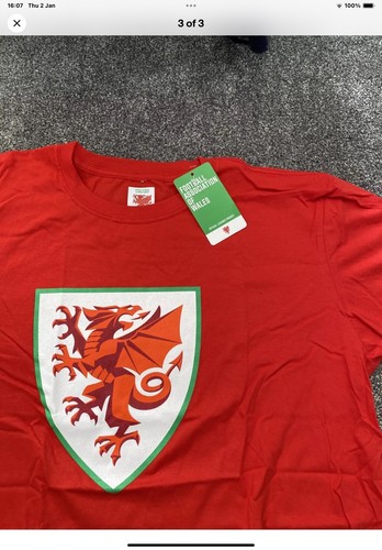 WALES MENS EMBLEM T-SHIRT , VARIOUS SIZES ............ BNWT - Picture 3 of 4