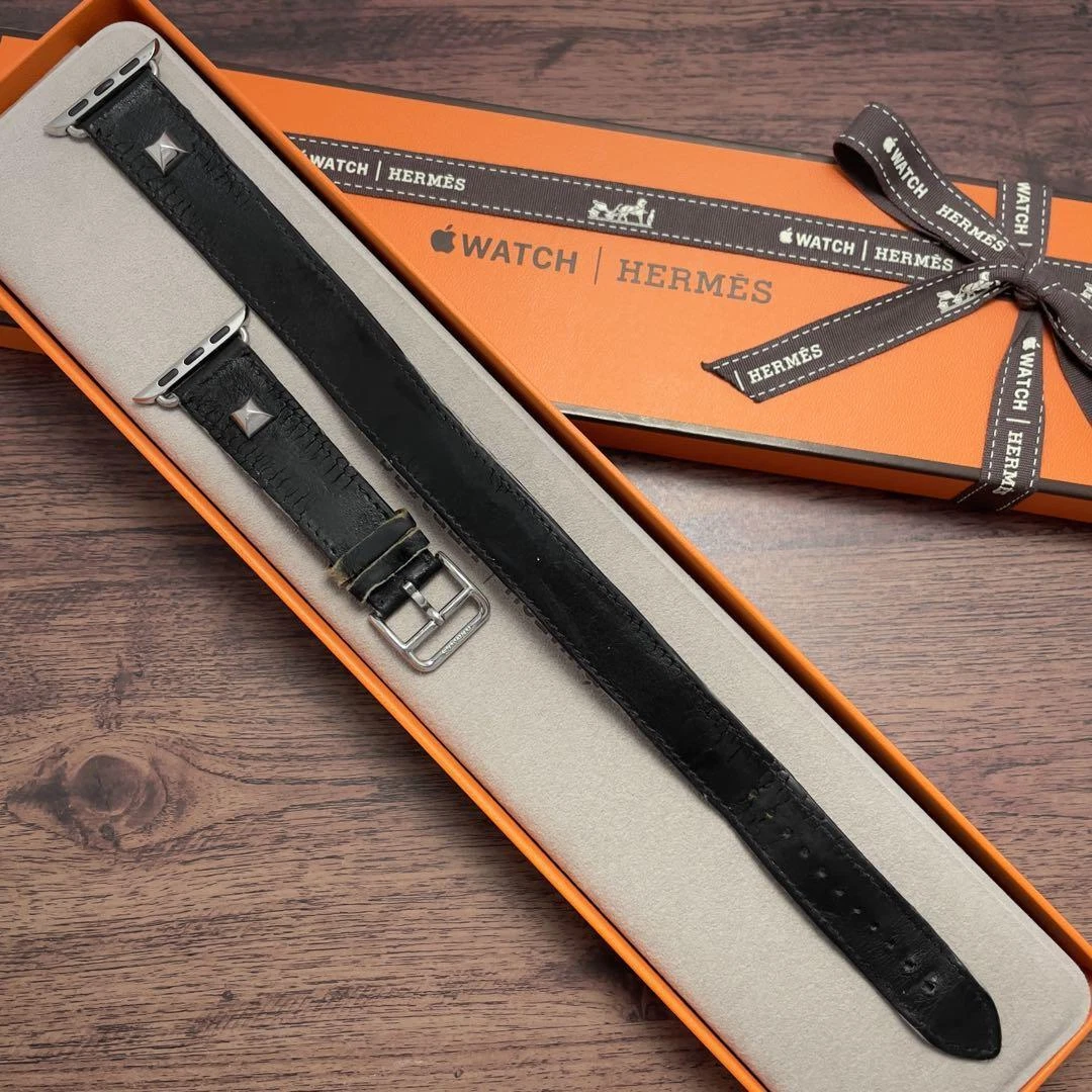Apple Watch Hermes Leather Band 38 40 41mm Double Tour Indigo Used