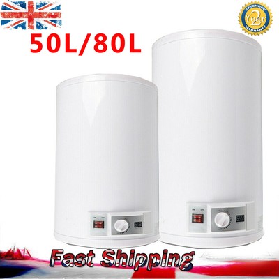 Electric Hot Water Heater Boiler LED Display Cylinder Storage Tank Heater  50/80L | eBay
