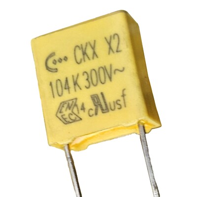 3pcs] 100nF 0.1uF 300V Safety Capacitor 104K X2, pitch 7.5mm (u/g