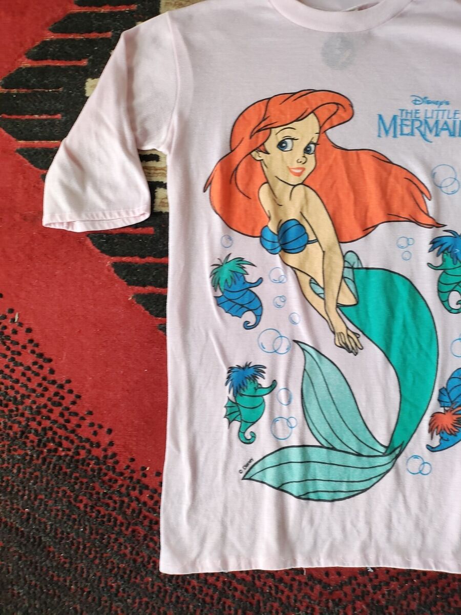 Vintage Little Mermaid T-shirt '90s Ss 19x27 Rare Pink Size Vintage Little Mermaid T-shirt '90s Ss 19x27 Rare Pink Size