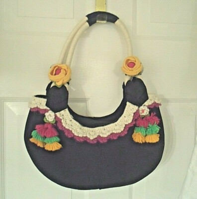 PERUVIAN Alpaca Hand-Crafted Wool Handbag Crocheted 3-D