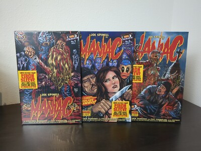 Eibon Press MANIAC Issue #1 2 3 Joe Spinell  VHS Comics Limited Edition