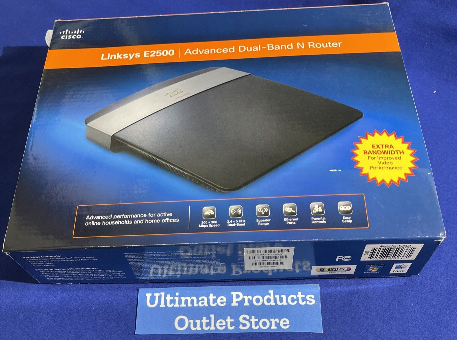Linksys E2500 Advanced Dual-Band N Router 2.4 + 5 GHz 300 + 300 Mbps