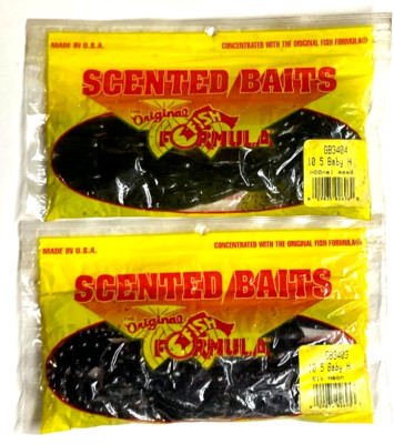 Original Fish Formula 10.5'' Baby Hog Tail H20 Melon 6-Count & Black Neon 6-Count