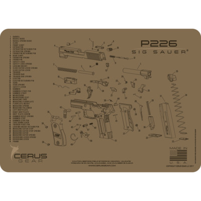 Cerus Gear For Sig Sauer P226 P 226 9mm .40 Armorers Gun Cleaning Bench Mat FDE 