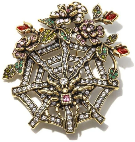 Heidi Daus Captured In Beauty Halloween Spider Crystal Pin BEAUTIFUL SWAROVSKI!! - Picture 1 of 3