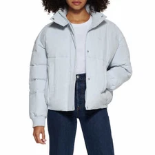NEW!! Levi's Women's Air Blue Cinch Waist Bunjee Puffer Jackets #472
