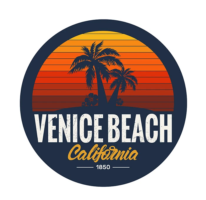 STICKER SURF SURFING VENICE BEACH CALIFORNIA VINTAGE RETRO AUTOCOLLANT VA206