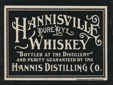 Hannisville Pure Rye whiskey ad reproduction steel sign bar decor