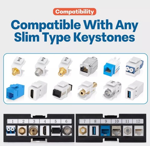 24 Port Keystone Patch Panel (1-Pack) - Use with Slim Profile Keystones ONLY ... - Picture 4 of 7
