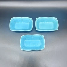 Home Interior Ego Three 5” Dipping Condiment/ Serving Bowls Teal Made In Italy