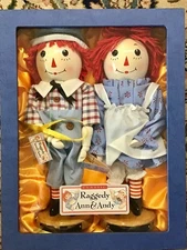 Raggedy Ann & Andy Classic Nutcracker Set 15” Tall Handcrafted Wood Sterling & C