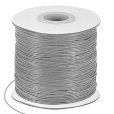 175 Yards 0.8mm Waxed Polyester Cord with Spool for Jewelry Making, Medium Gray