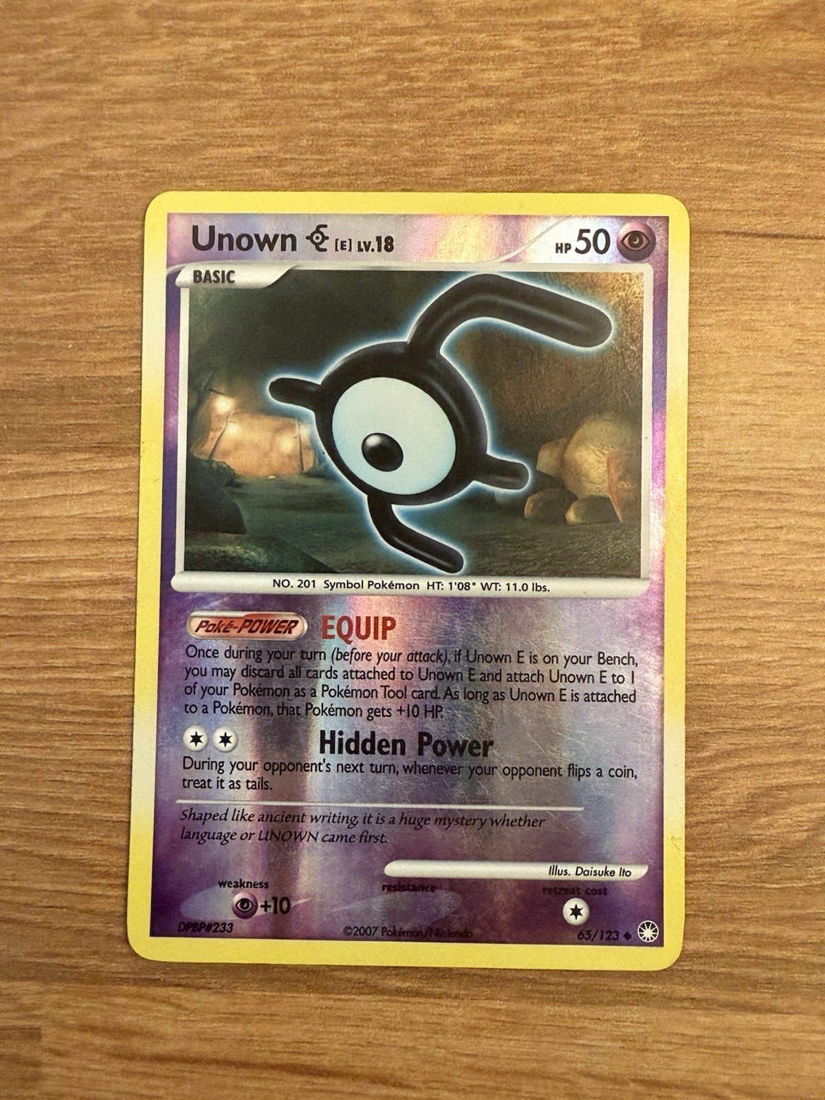 Unown [E] #65/123 Reverse Holo Mysterious Treasures HP