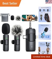 3-in-1 Mini Microphone for iPhone: Wireless Lavalier Microphone with 80ft Ran...