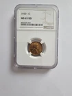 1930 P MS65 RD LINCOLN WHEAT PENNY/CENT GRADED NGC 1C S MINT COPPER COIN