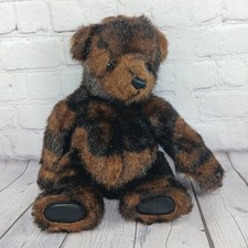 Oso de peluche Kids Of America Corp marrón negro 12" animal de peluche Y2K