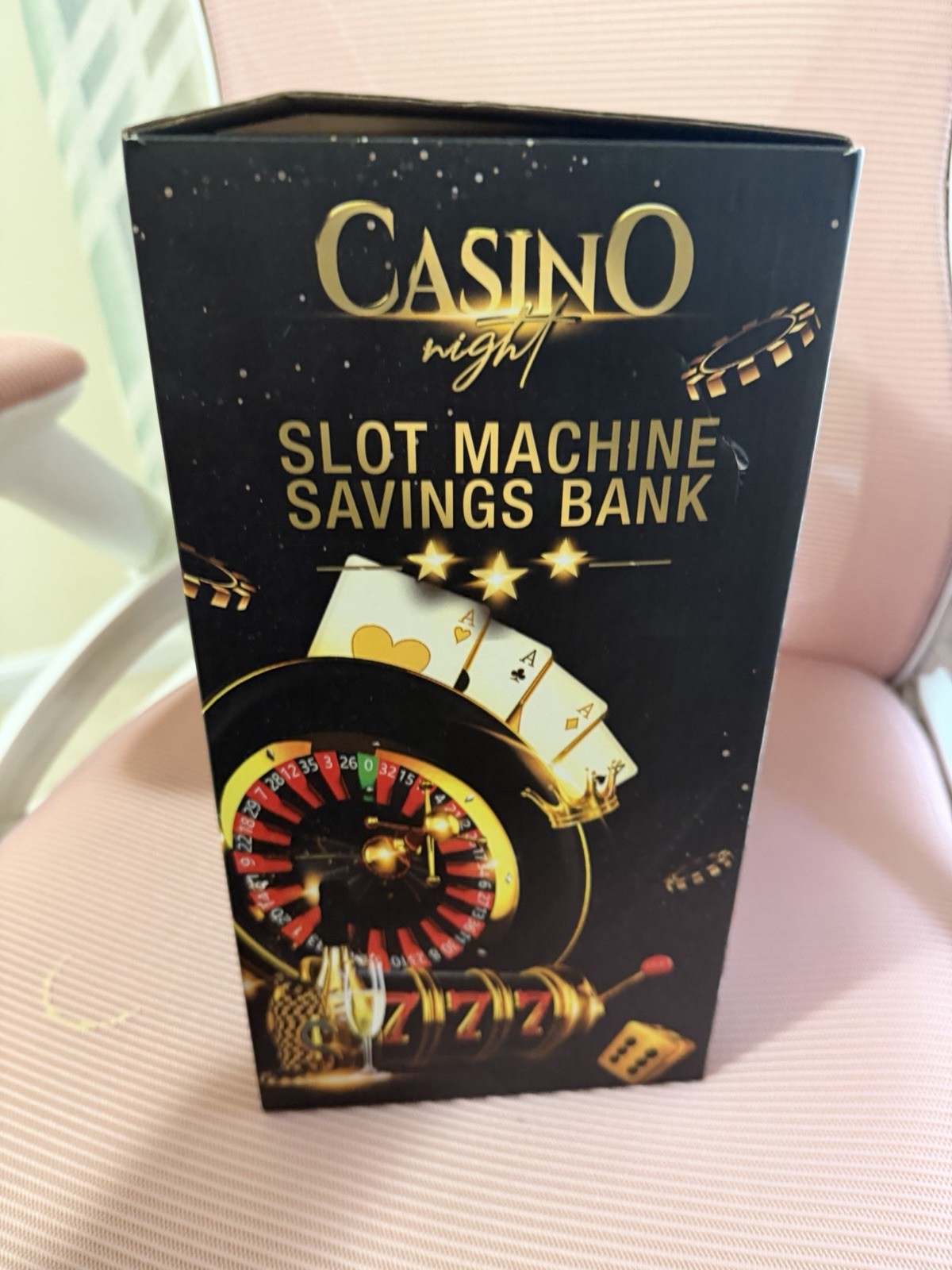 Jumbo Slot Machine Coin Bank Large Flashing Lights Jackpot Sounds Fun Casino Toy