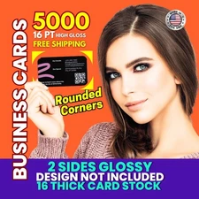 5000 FULL COLOR BUSINESS CARDS W/ YOUR ARTWORK READY TO PRINT - ROUND CORNERS