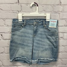 Cat  Jack Jean Shorts Girls Size XL 14/16 Midi Super Stretch Fraying Beachy